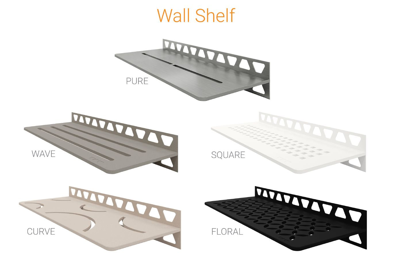 Schluter®-SHELF-W Rectangular shelf for tiled walls