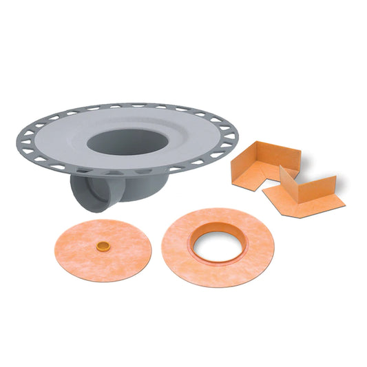 Schluter®-KERDI-DRAIN-Flange with seals and corners (horizontal outlet)