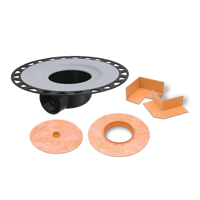 Schluter®-KERDI-DRAIN-Flange with seals and corners (horizontal outlet)